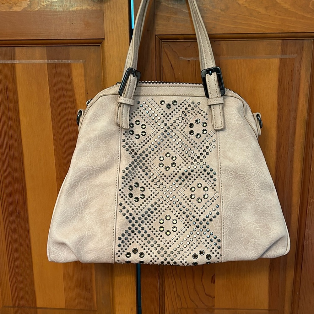 Urban Expressions Dusty Light Pink Studded Satchel Handbag